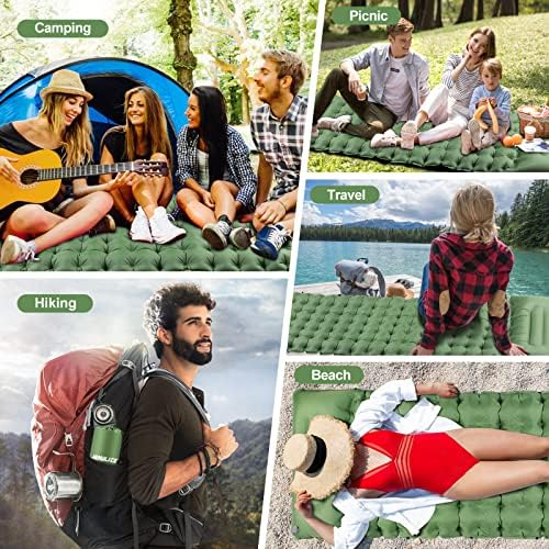JEMULICE Self Inflating Camping Mat 10cm Thick-Widen & Thicken Inflatable Camping Sleeping Mat Built-in Pump Easy to Inflate, Lightweight & Compact Camping Mattress Sleeping Pad for Backpacking Hiking