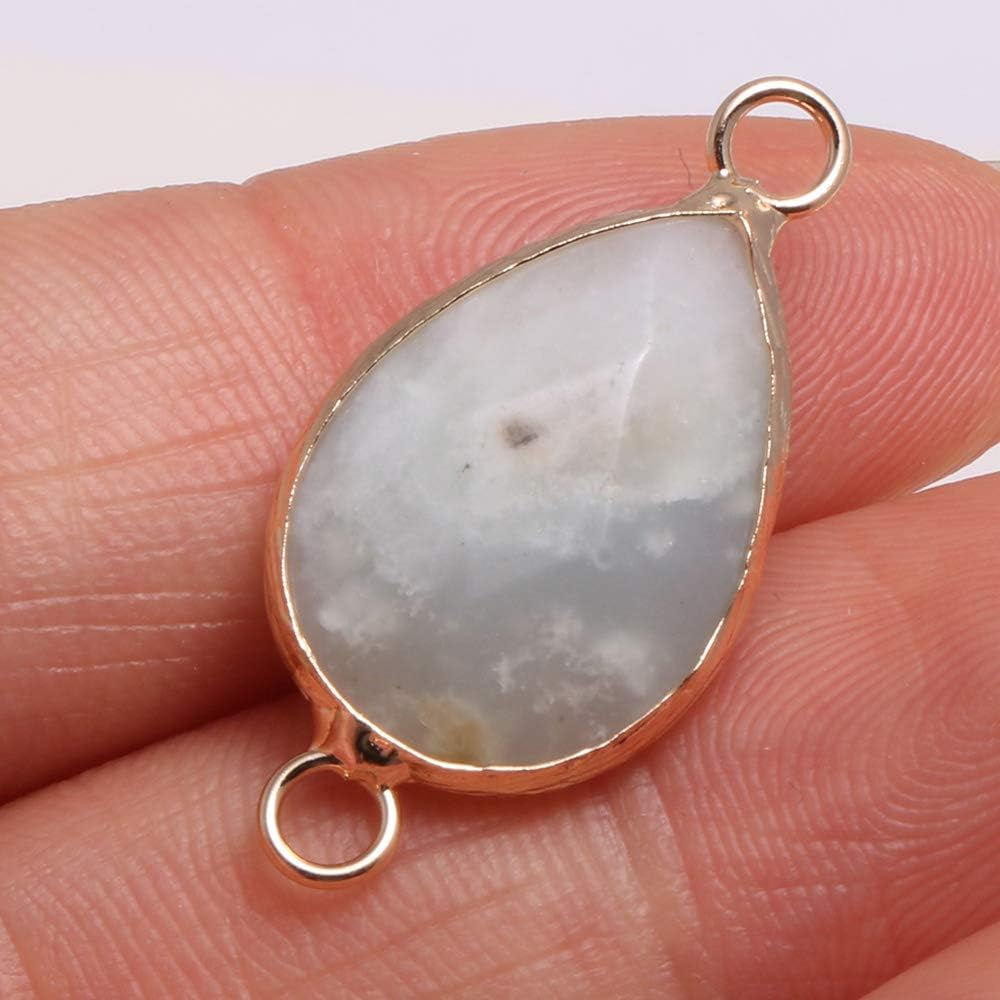10pcs Natural Stone Quartz Agate Amazonite Connectors Pearl Links Jewelry Connectors Charms DIY for Necklace or Jewelry Making(10pcs) - Image 2