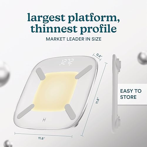 Miniatura 6 de Homedics Báscula inteligente digital, pantalla LED con detección de movimiento, análisis de 13 métricas corporales, sincronización Bluetooth,