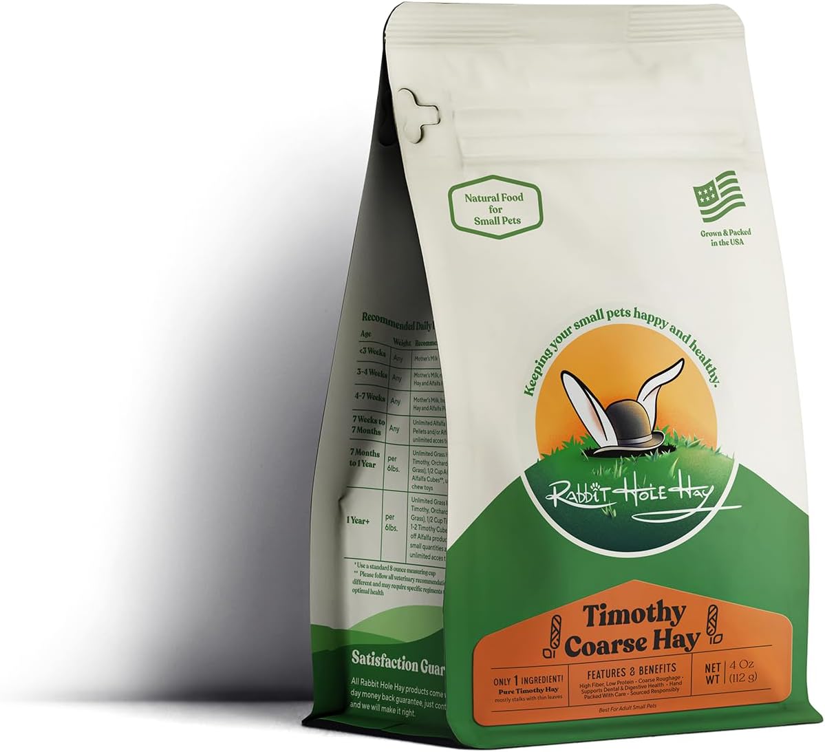 Rabbit Hole Hay - Ultra Premium Coarse Timothy Hay for Small Pets - 5 lb Box - Hand-Selected