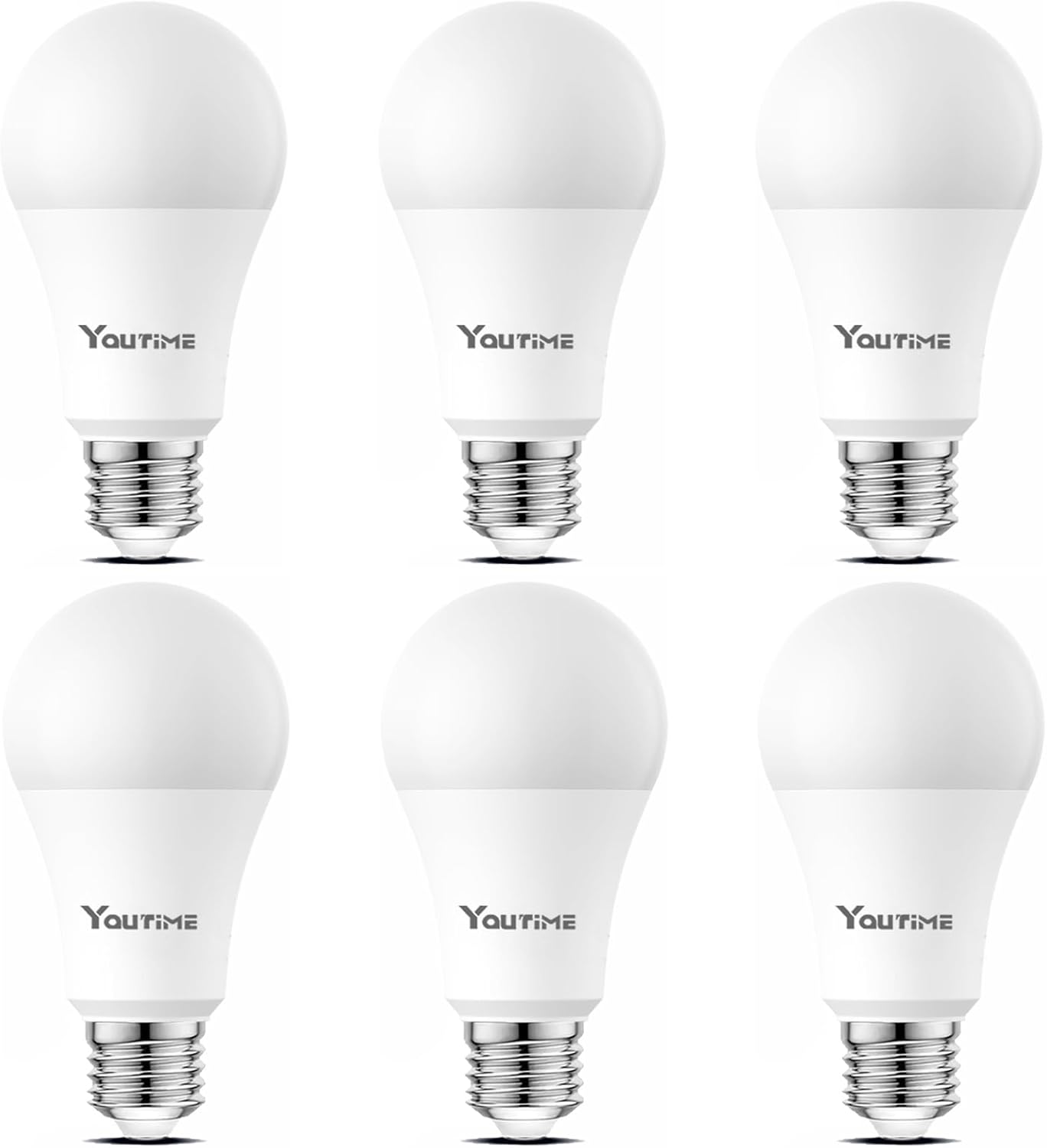 Youtime 3500K LED Light Bulbs A19 100 Watt Equivalent (Not Dimmable), Natural White, 1600 Lumens,LED Bulbs 15W, Energy Saving Light Bulb for Living Room (6 Pack)