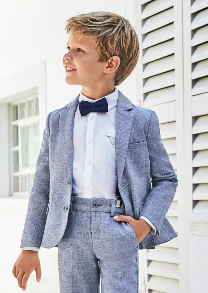 Suits for Boy Lightweight Slim Fit 3 Piece Formal Suit Blazer Pants Tie Set Kids Tuxedo Casual Wedding Party Outfit - Image 4