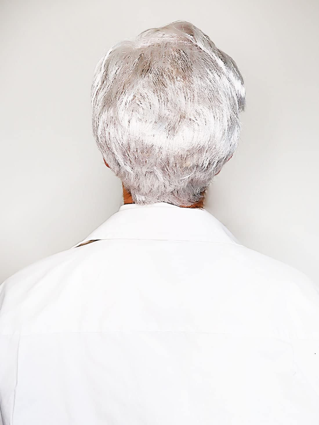 ALLAURA Old Man Colonel Sanders Wig + White Beard Moustache Glasses & Tie Set - Realistic White Hair Fits All - Image 3