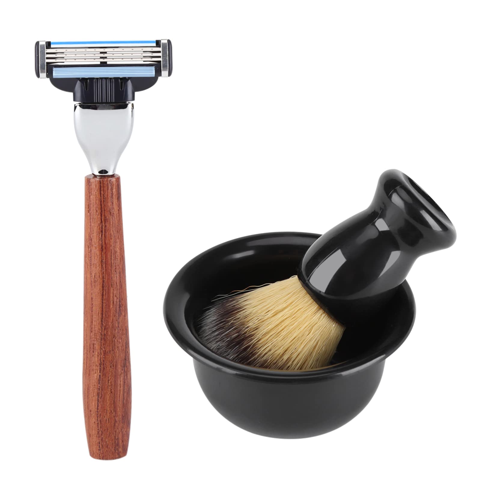 Kit De Afeitado Manual Para Hombres, Kit De Maquinilla De Afeitar Manual De Seguridad, Kit De Afeitado Para Hombres, Juego De Afeitado En Húmedo, Soporte De Acero Inoxidable, Juego De Cuencos