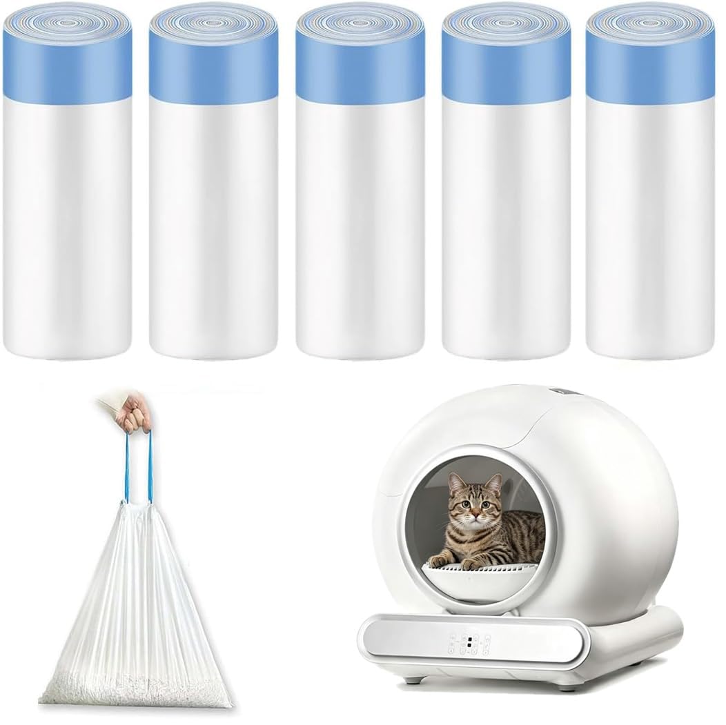 75PCS Cat Litter Bags for Self Cleaning Cat Litter Tray, Litter Tray Liners with Carry Handle, Replacement Cat LitterTray Liners Poop Bags for Automatic Cat Litter Box