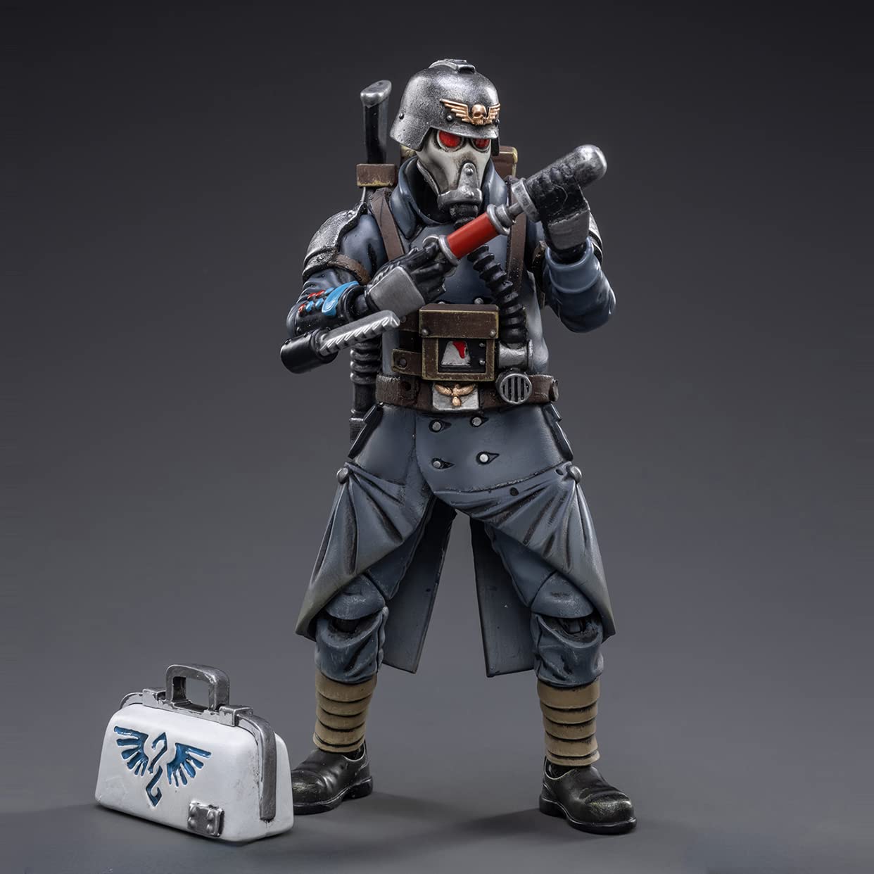 Pipigirl JoyToy × Warhammer Genuine License 1/18 Soldier Action Figures, 4inch Army Military Extreme Warrior Models Kits (Krieg Veteran Squad Medic)