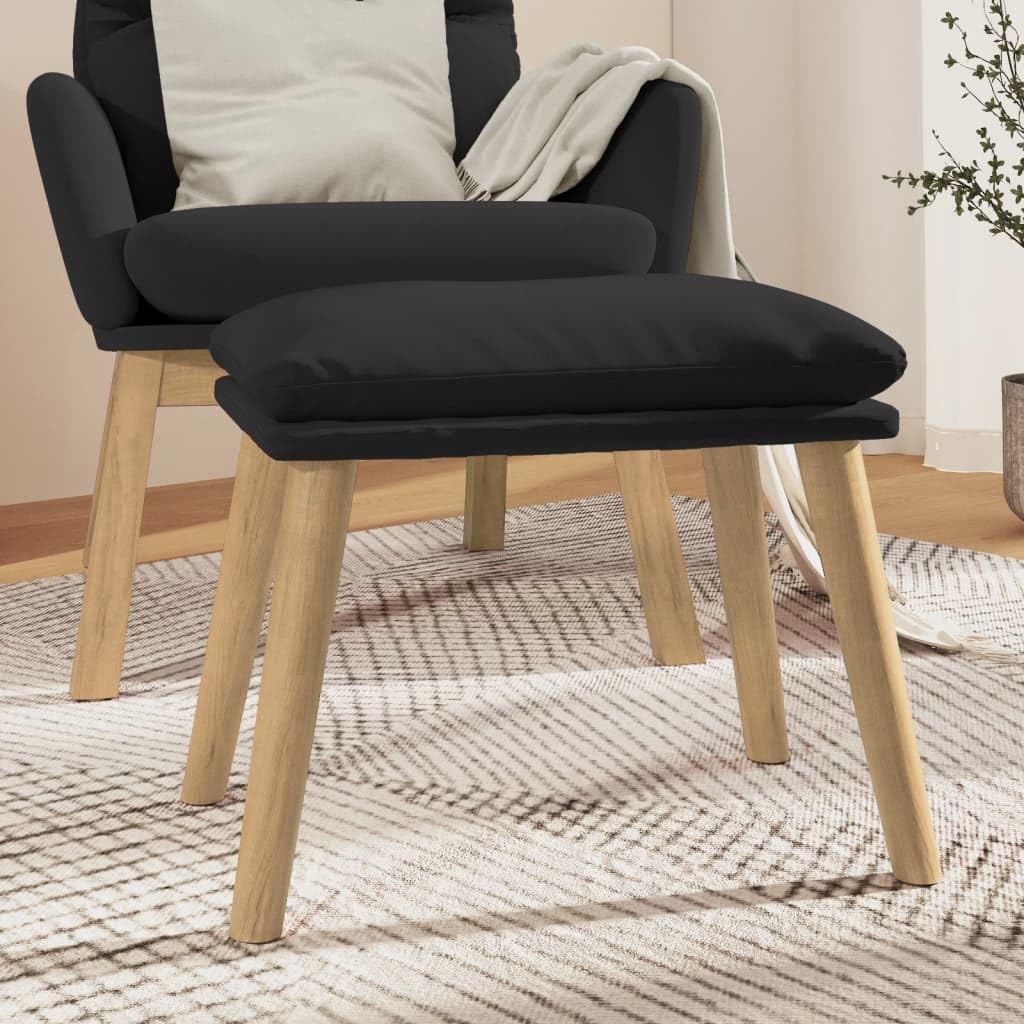 Repose-Pied Velours Noir Idéal pour la Détente au Bureau