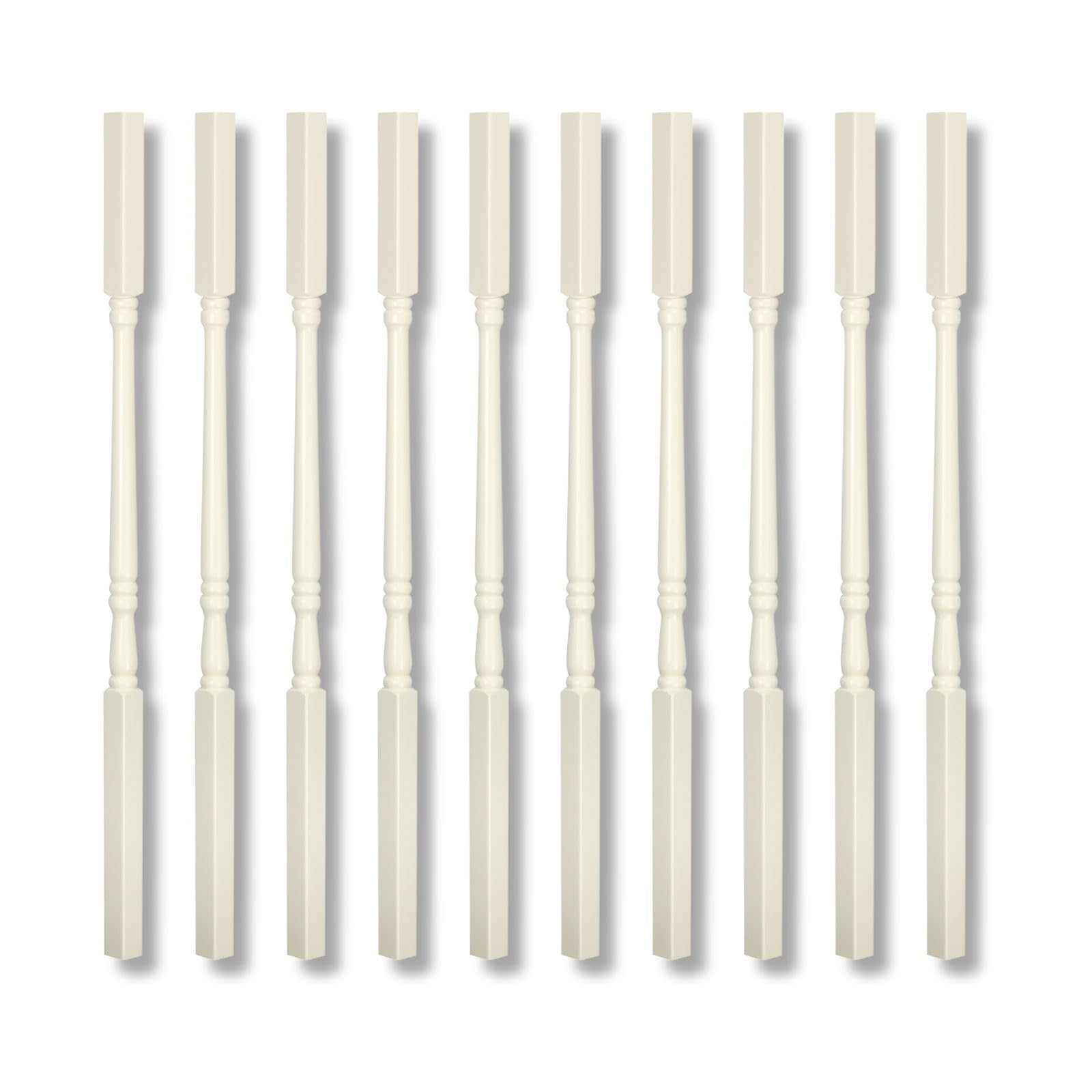 Jackson Woodturners White Primed Teesdale Stair Spindles 32Mm X 900Mm – Ready To Paint Wood Balusters – Pack Of 10 Spindles –