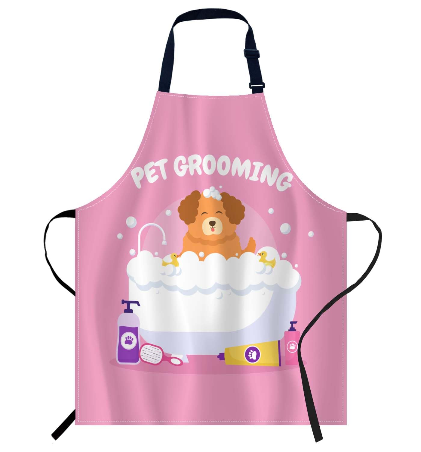 Smooffly Pet Grooming Apron for Dog & Kitchen Apron for Men & Women, BBQ & Catering Bibs, Pet Grooming for Dog, 27x31 Inch