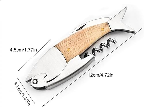 Miniatura 4 de Abrebotellas en forma de pescado, abrebotellas montado en la pared, abrebotellas de acero inoxidable para botellas de cerveza y vino es utilizado