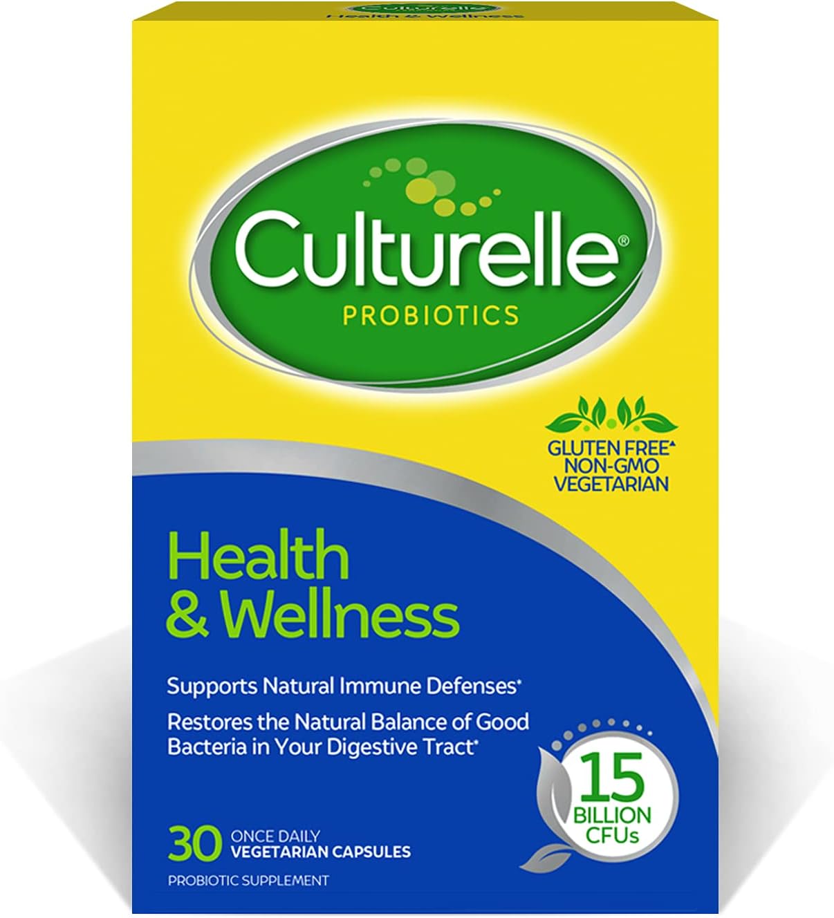 Health & Wellness Daily Probiotic for Women & Men - 30 Count - 15 Billion CFUs & A Proven-Effective Probiotic Strain Support your Immune System- Gluten Free, Soy Free, Non-GMO