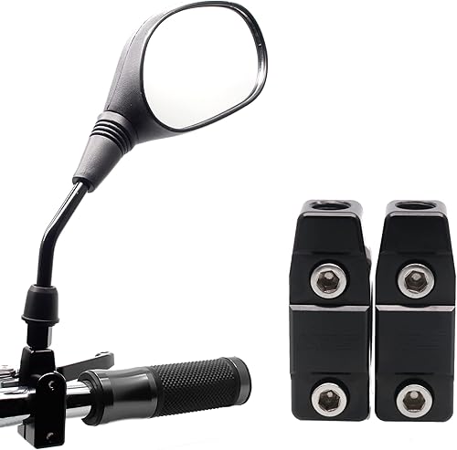 Miniatura 3 de MZS Espejos de motocicleta Hawk-Eye Speed+abrazadera de montaje en espejo de manillar