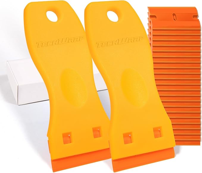 Amazon.com: TECKWRAP Plastic Razor Blade Scraper Set - 2 Scraper Tools ...