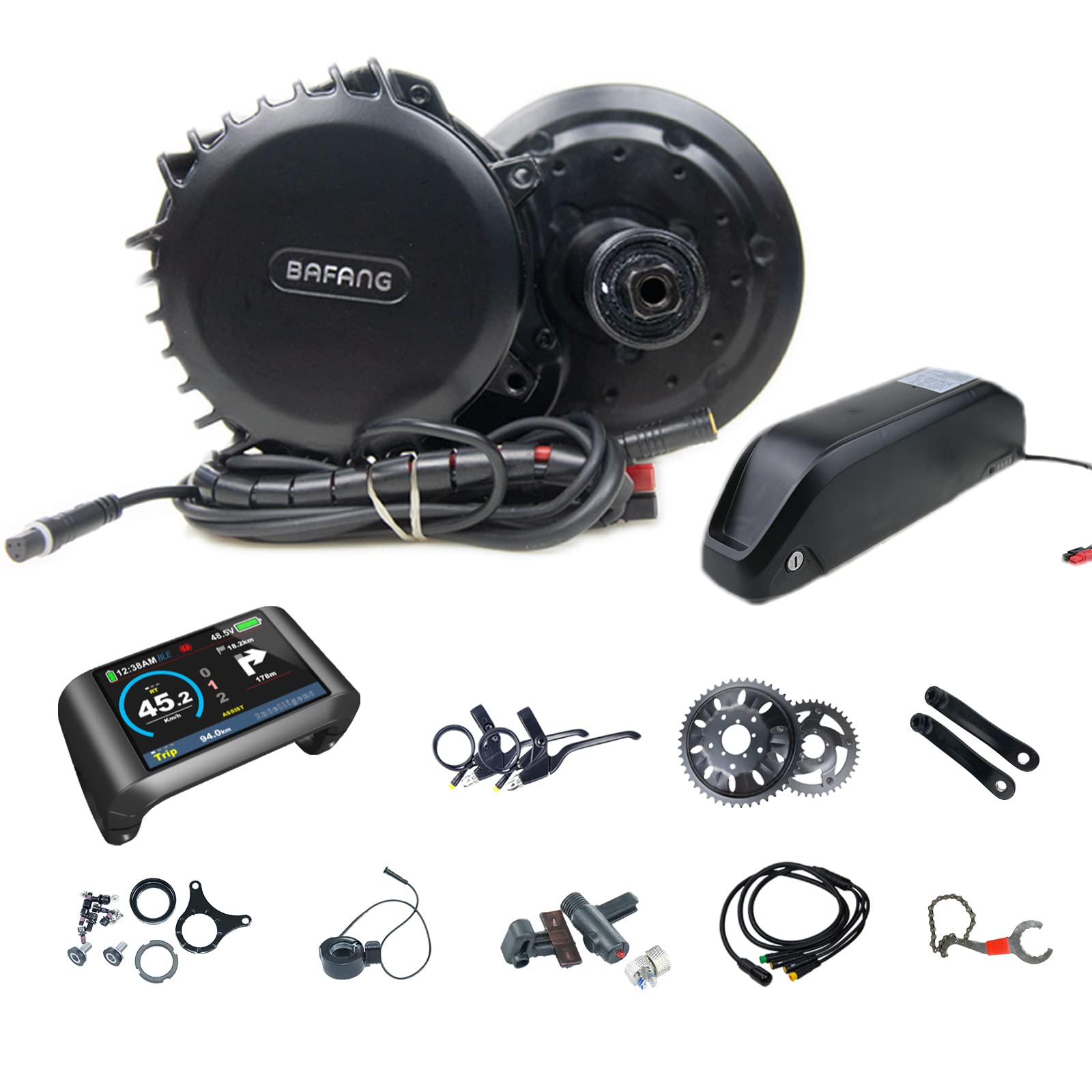 BAFANG BBSHD BBS03 48/52V 1000W Mid Motor Ebike Conversion Kit with 52V Lithium Battery and Charger 