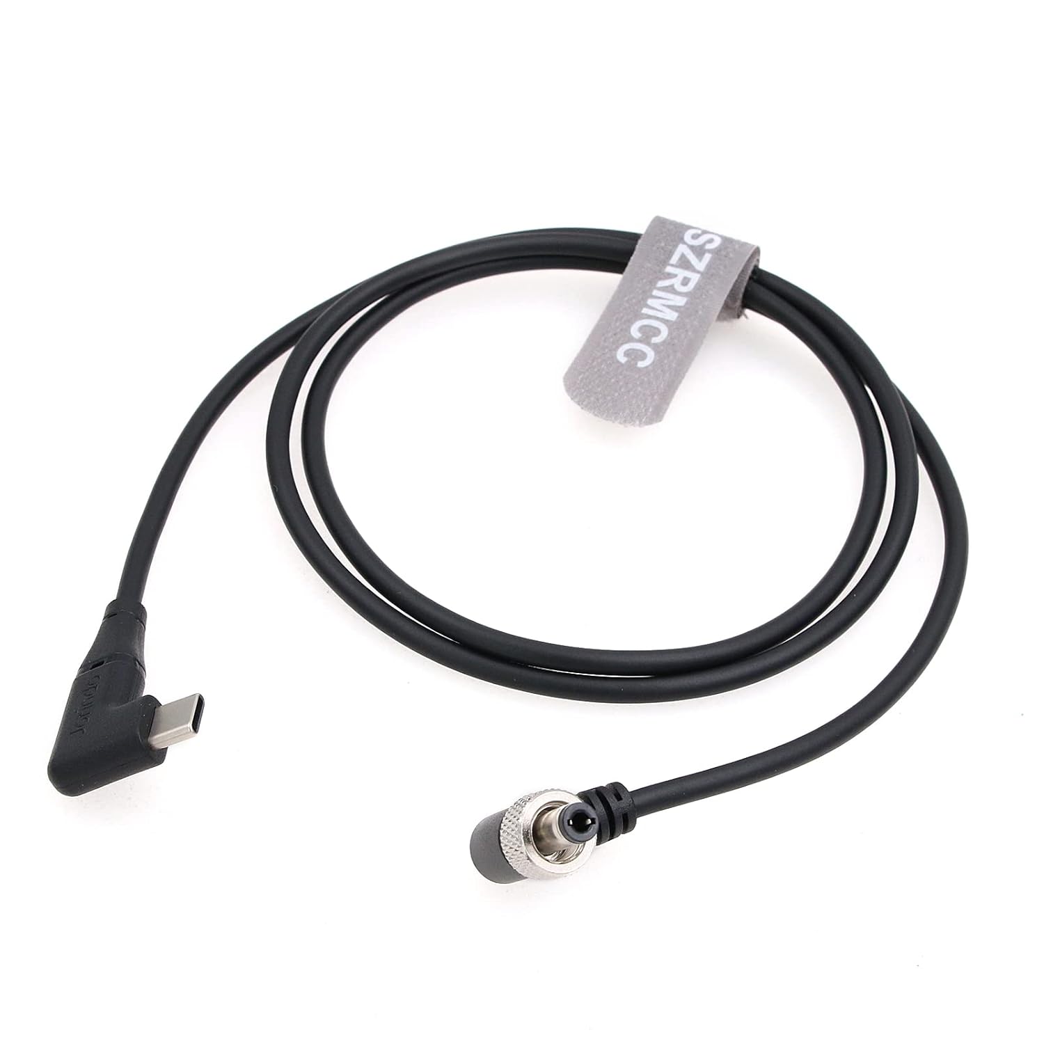 SZRMCC 12V PD Type-C USB C to Locking DC 2.1 2.5 Trigger Power Cable for Atomos Battery Eliminator Shinobi 7 Shogun Connect Video Devices Pix-E7 E5 Monitor (19.7inches/50cm, Right Angle Locking DC)