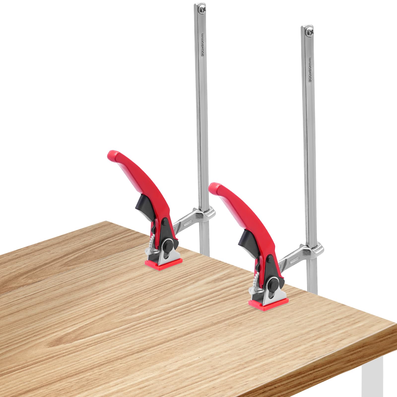 Lot de 2 serre-joints à une main cliquet 300 mm Angle de 120° réglable 600 N Pince à levier serrage rapide Serre-joint de table pour travail du bois et projets