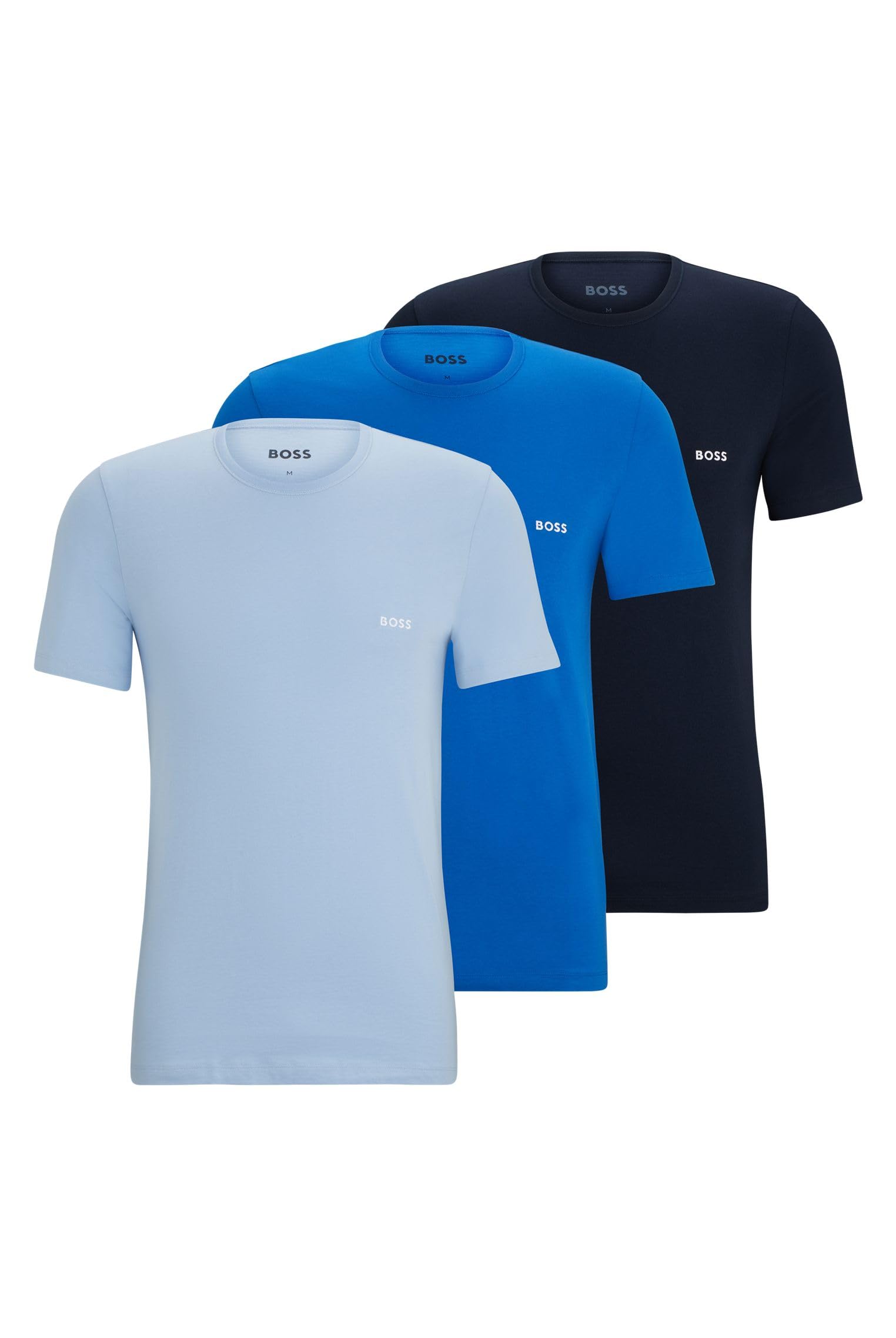 BOSS Mens TShirtRN 3P Classic Three-Pack of Underwear T-Shirts in Cotton Jersey