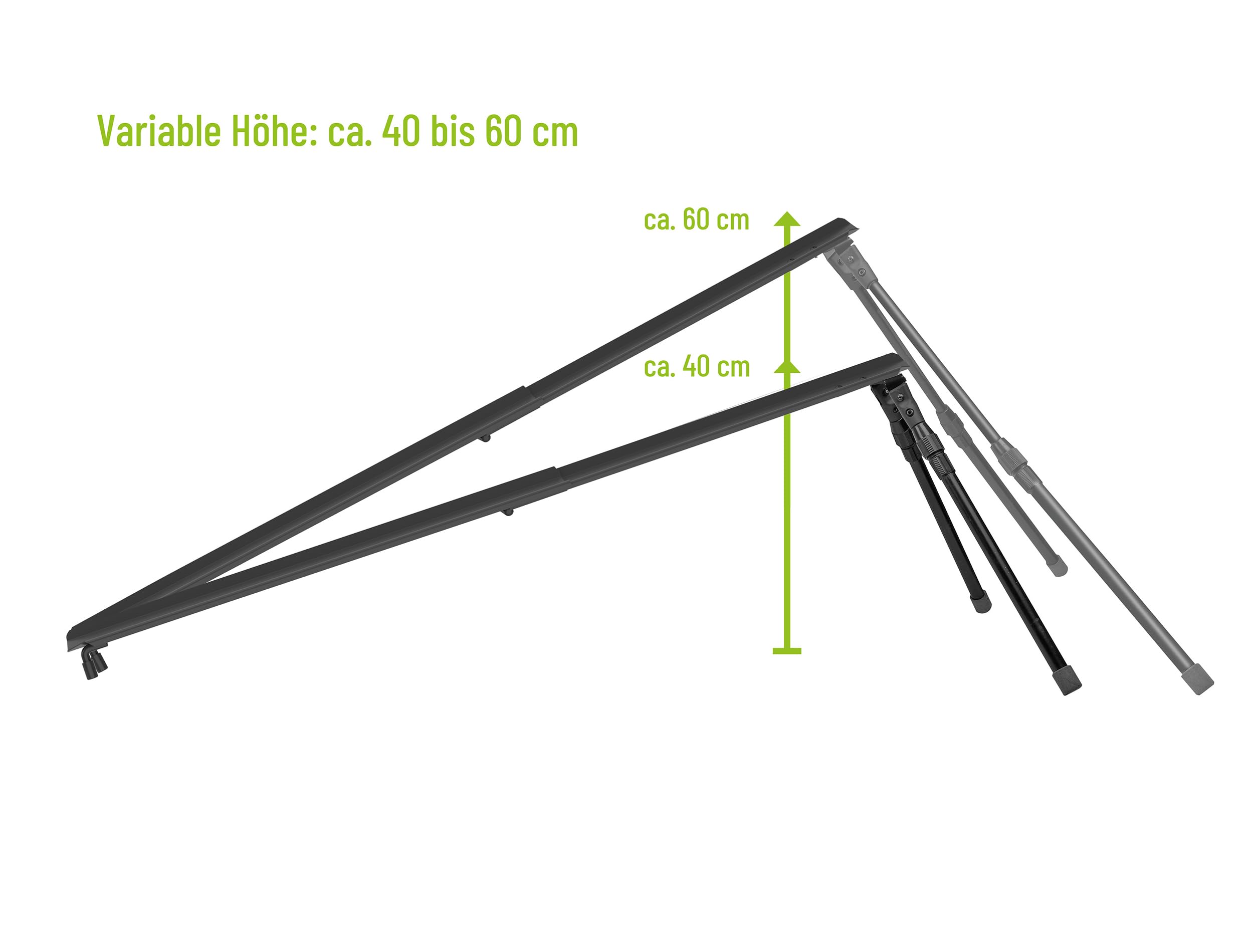 EUFAB 11640 Universal Auffahrschiene für Fahrradträger, ca. 115 cm, variabel höhenverstellbar 40-60 cm, Nutzlast 30 kg, für Reifenbreite von 8-10 cm, Zusammenklappbar, Schwarz