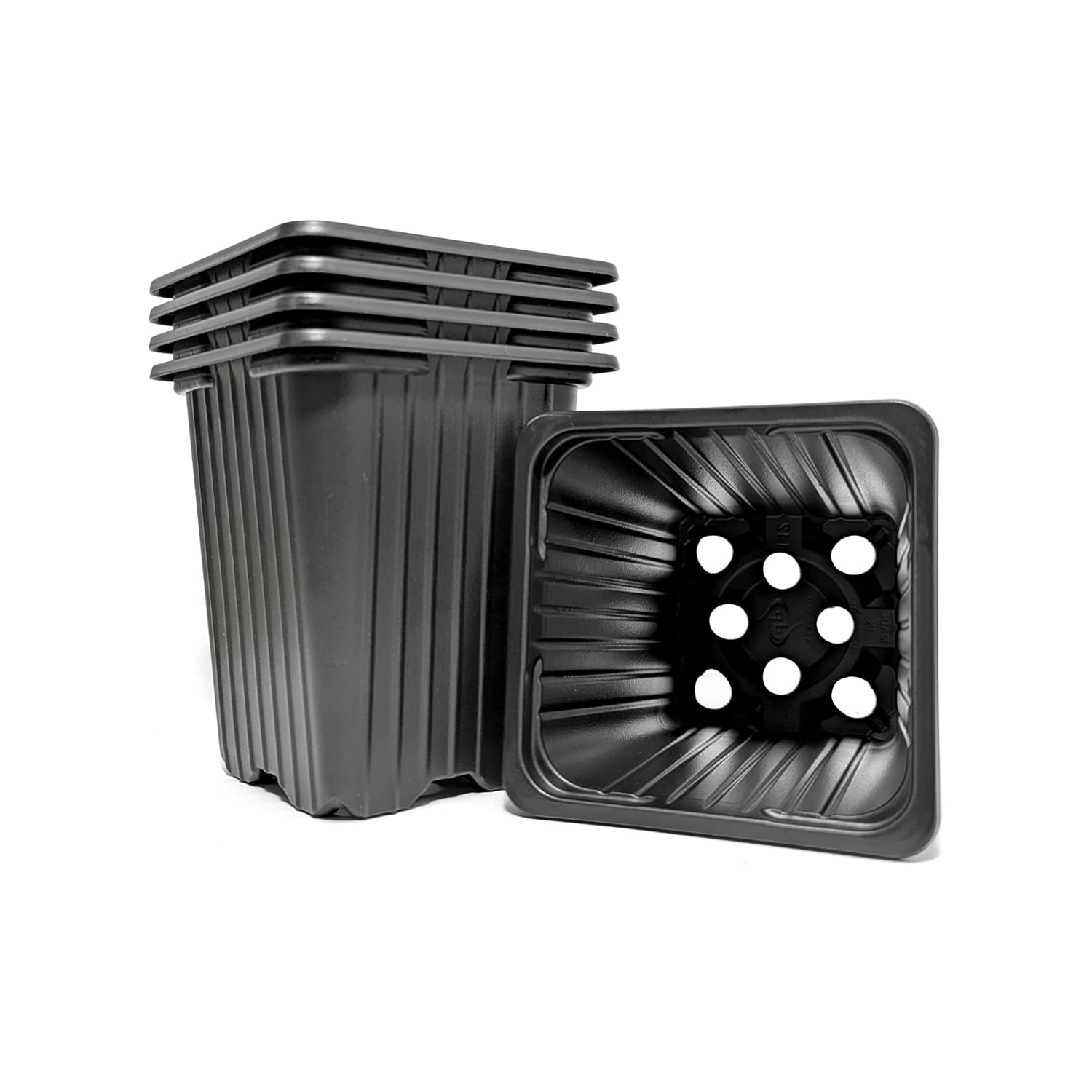 Elixir Gardens Black Square Plant Pot | 0.25 Litre Recycled Plastic Nursery/Seedling Or Cutiong Pots (7Cm X 7Cm X 5Cm) X 300