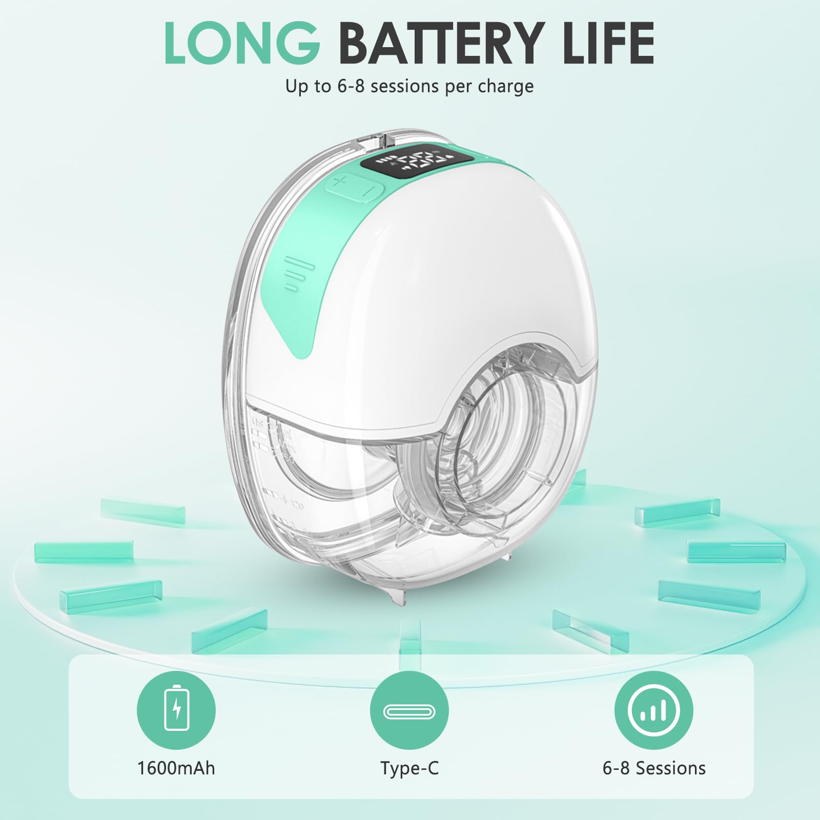 Tiralatte Elettrico Indossabile, Elettrico a Mani Libere Tiralatte Portatile con 4 Modalità e 12 Livelli, Ultra Silenzioso Ricaricabile Pompa per Casa Lavoro e Viaggio, Senza BPA