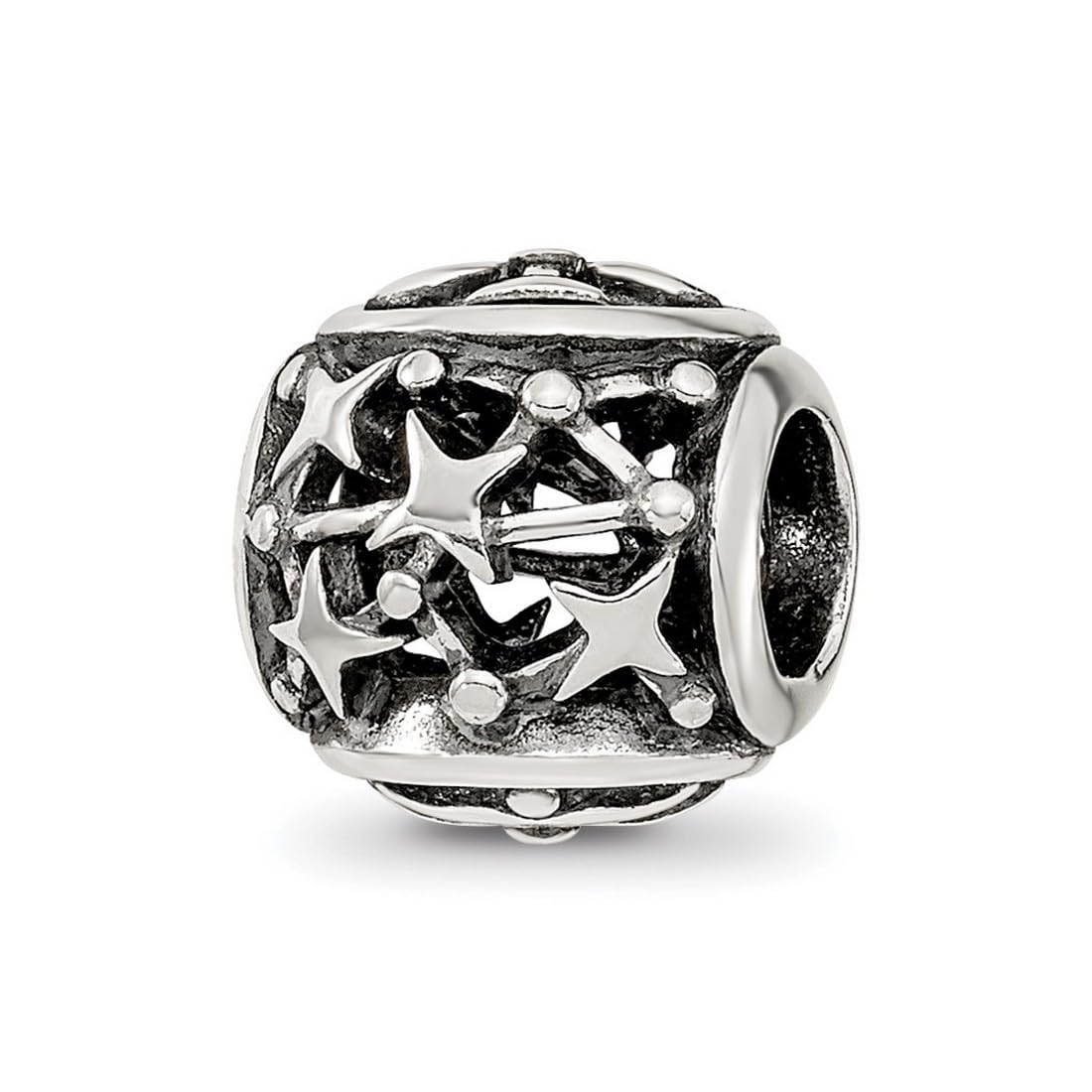 Perle en argent sterling 925 avec réflexions du zodiaque Balance mesurant 10,6 x 9,9 mm de large, bijou pour femme, One Size, Métal Argent Argent sterling, Pas de gemme