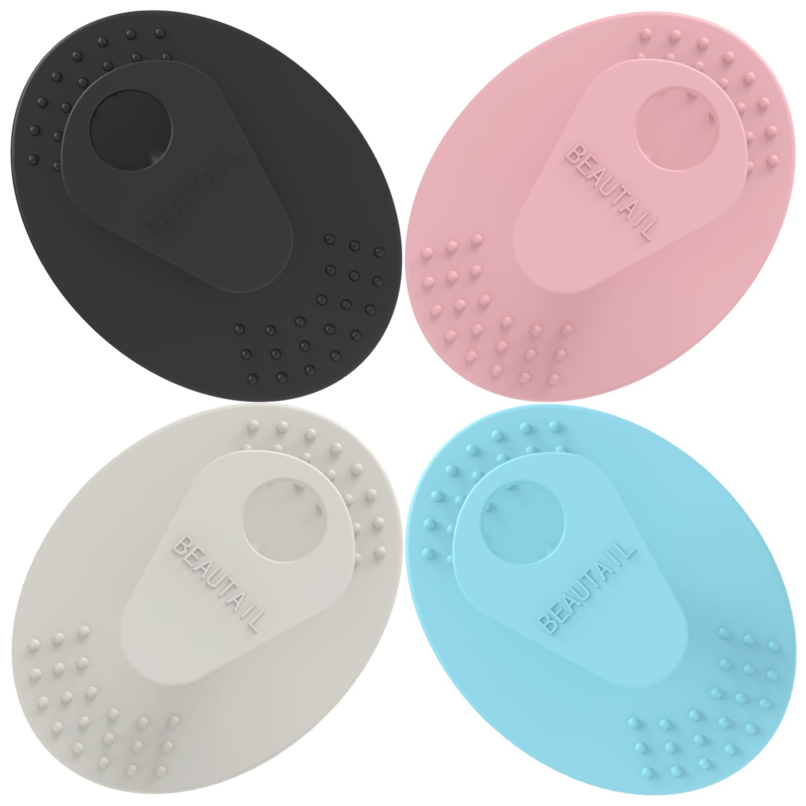 Face Scrubber 4 Pack, BEAUTAIL Silicone Manual Facial Cleansing Brush for Men Women, Gentle Face Scrubber Exfoliator, Skin Care Exfoliating Face Brush