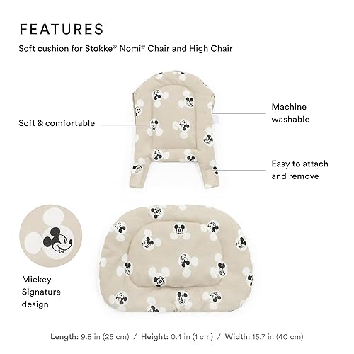 Miniatura 2 de Nomi Stokke - Cojín Mickey Signature  Añade suavidad y comodidad a la silla y silla alta  Fácil de colocar y quitar  para mayores de 6 meses