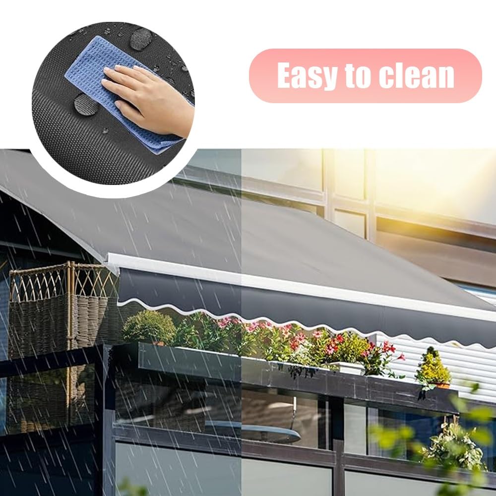 Tessuto di ricambio retrattile da 4 x 2,4 m, per patio, veranda, porta, finestra, riparo dal sole, telo per esterni (3 x 2 m)