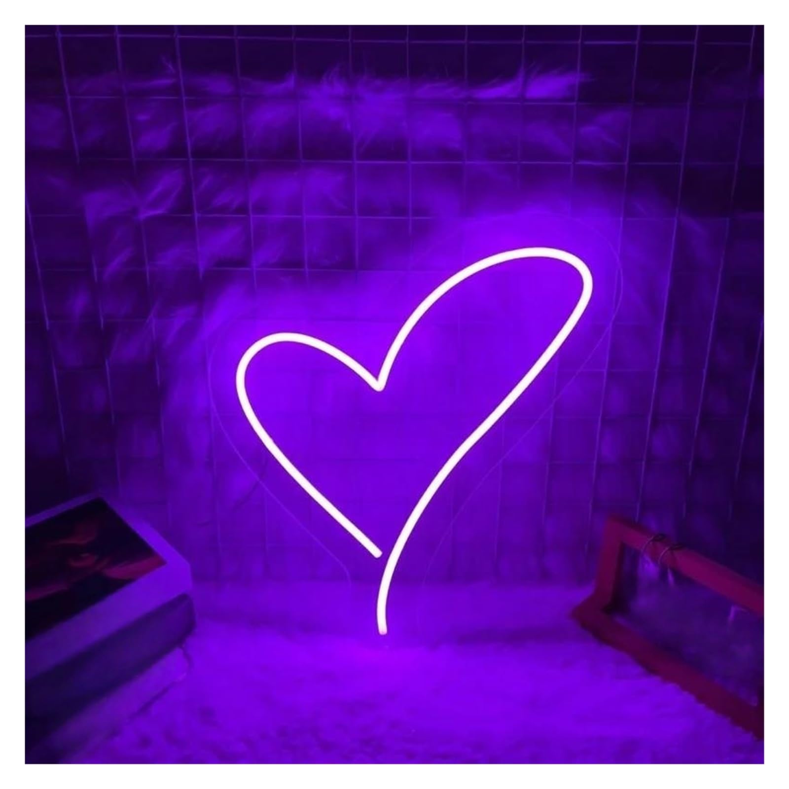 Insegna Luminosa Fatta a Mano, insegne al Neon a Forma di Cuore alimentate Tramite USB, Adatte per panetteria, Pasticceria, cameretta dei Bambini, Decorazione, insegna Luminosa 30c