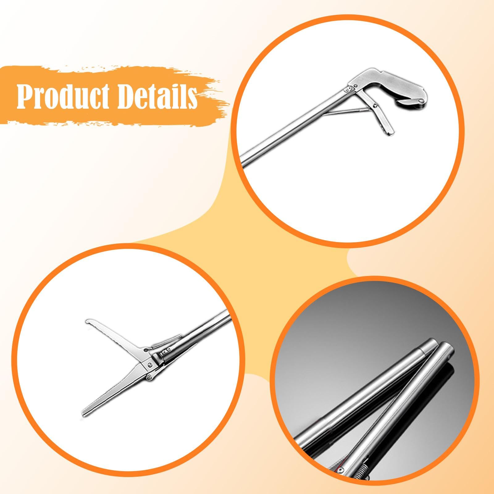 Pinzas de Acero Inoxidable para Reptiles, Herramientas de Alimentación, Pinzas Plegables Versátiles de Mandíbula Larga para Manipular Serpientes, Caño Recto de 150 Cm