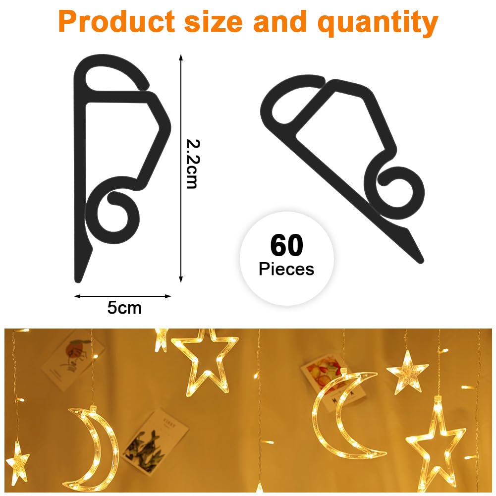 Ganci Per Grondaie – 60 Clip In Plastica Per Luci Di Natale, Decorazioni Festive, Facili Da Attaccare