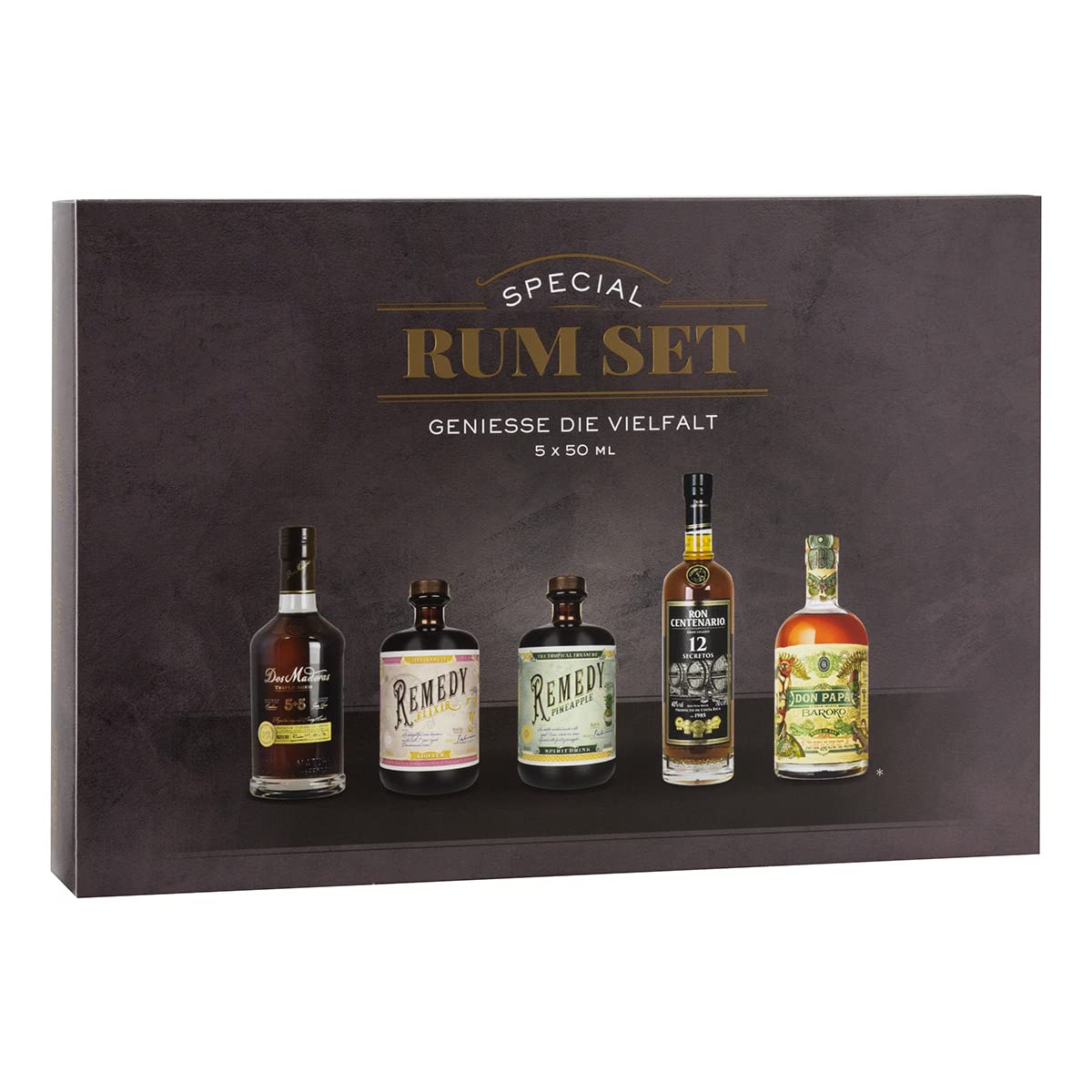 Sierra Madre Premium Rum Tasting Set | 5 x 50 ml | verschiedene Sorten probieren | Probierpack | Set mit 5 Minis