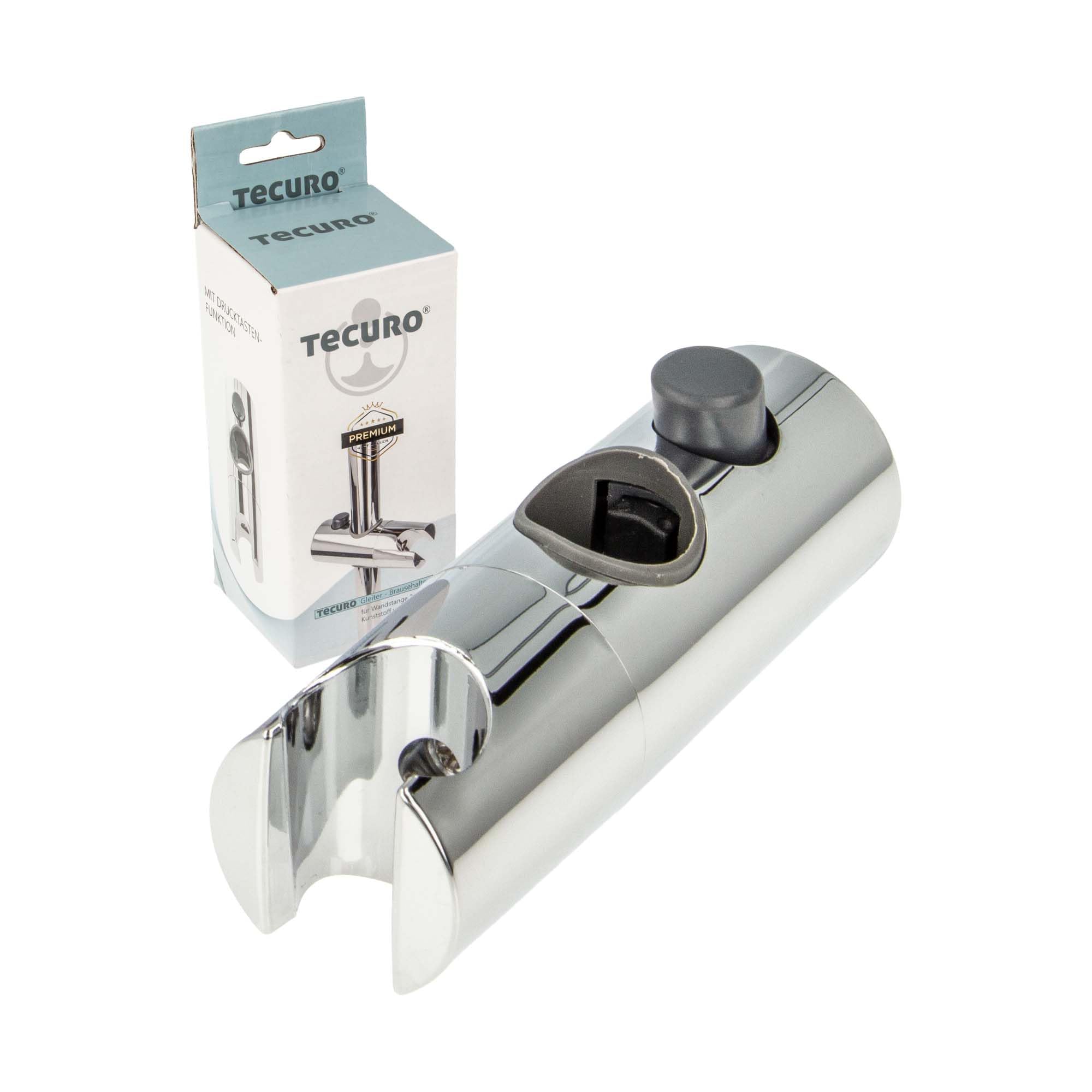 tecuro - 66020 Slider Holder for Shower Head on Wall Bar Diameter 20 mm Chrome
