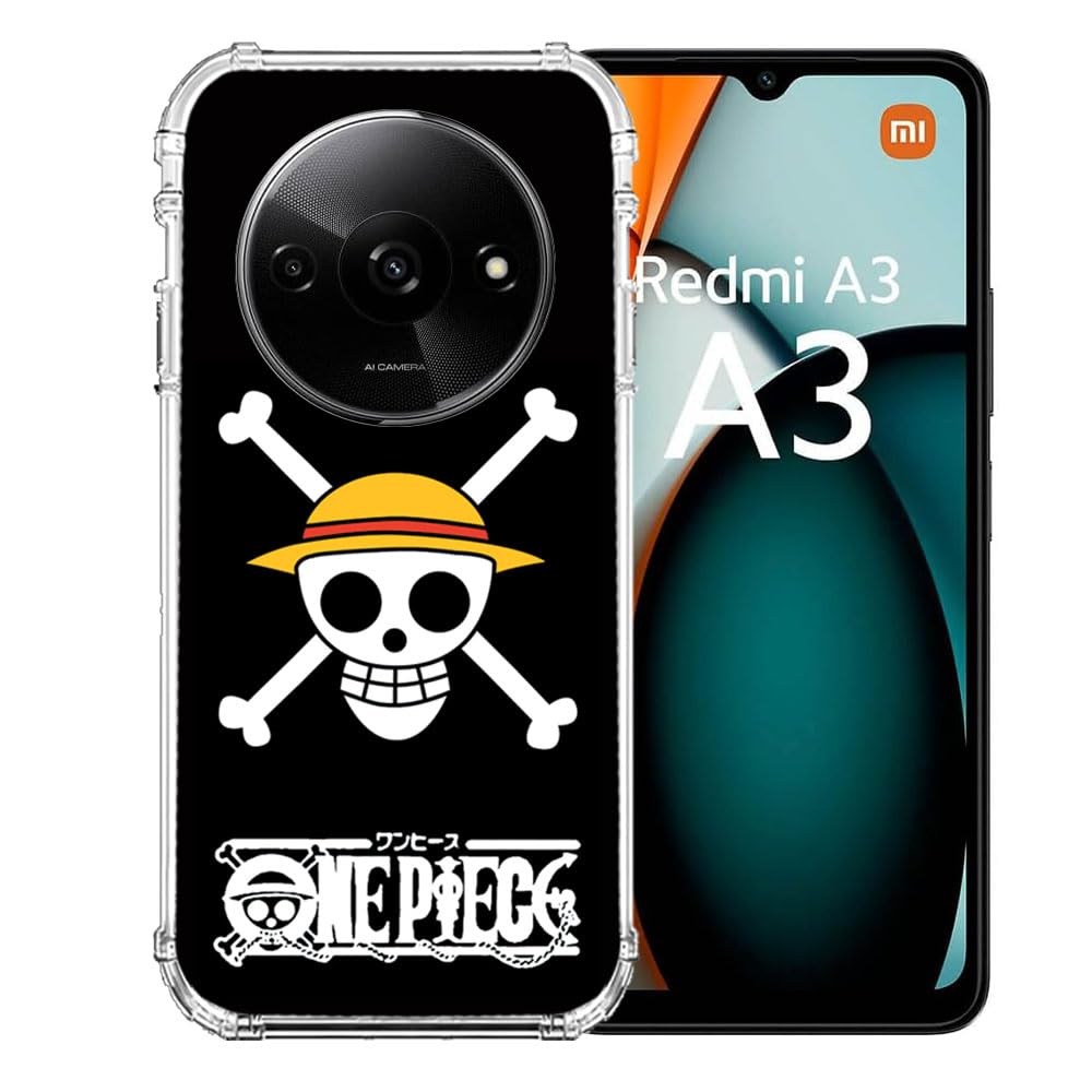 Cokitec Reinforced Case for Xiaomi Redmi A3 Manga One Piece Skull Design