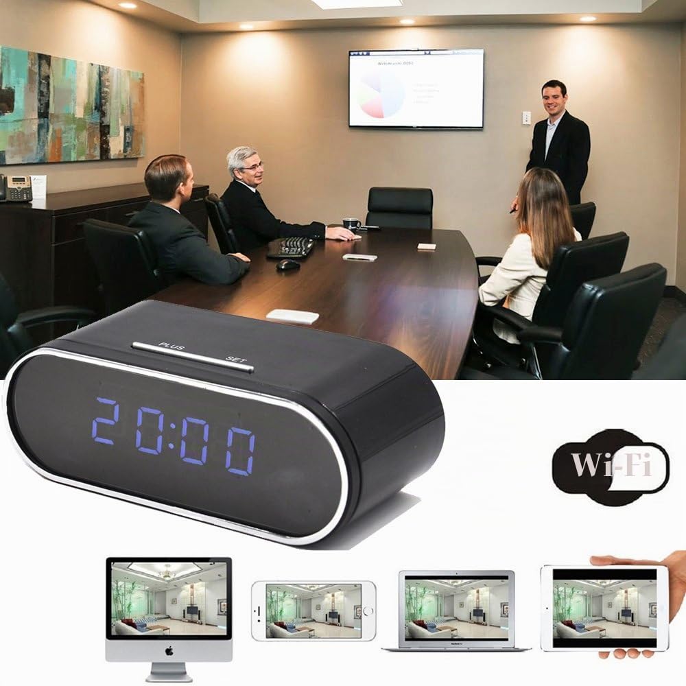 Caméra espion sans fil WiFi cachée, caméra espion avec détection de mouvement, mini caméra IP HD 1080p pour la maison avec vision nocturne, prise en charge des smartphones et des ordinateurs