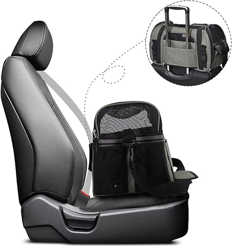 Miniatura 6 de JESPET  Transportín para perros pequeños, gatos, cachorros, transportín plegable aprobado por aerolíneas para gatos y perros, bolso de viaje y para