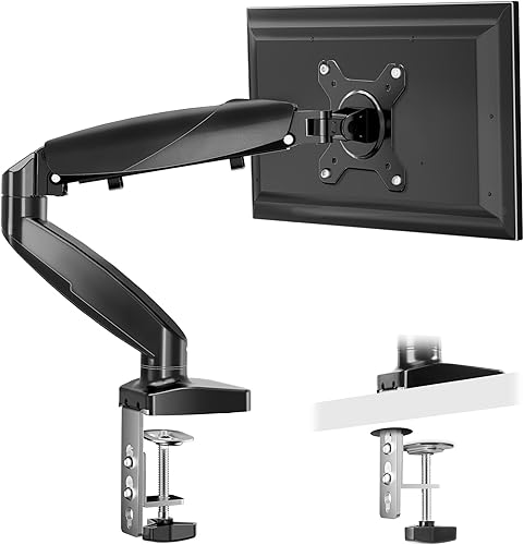 Simple Deluxe Brazo de monitor único, 13" a 32" ajustable soporte para monitor de escritorio, negro