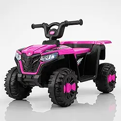 Mini Quadriciclo Elétrico Infantil Bateria 6V com Luz e Som Rosa
