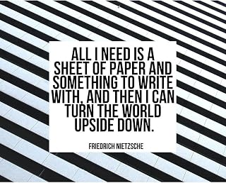ArtDirect Friedrich Nietzsche Quote: Turn the World Upside Down Unframed Art Print Giclee Poster by ArtsyQuotes - Customization Sizes 10x8, 14x11, 20x16, 30x24, 45x36, and 60x48 Inches