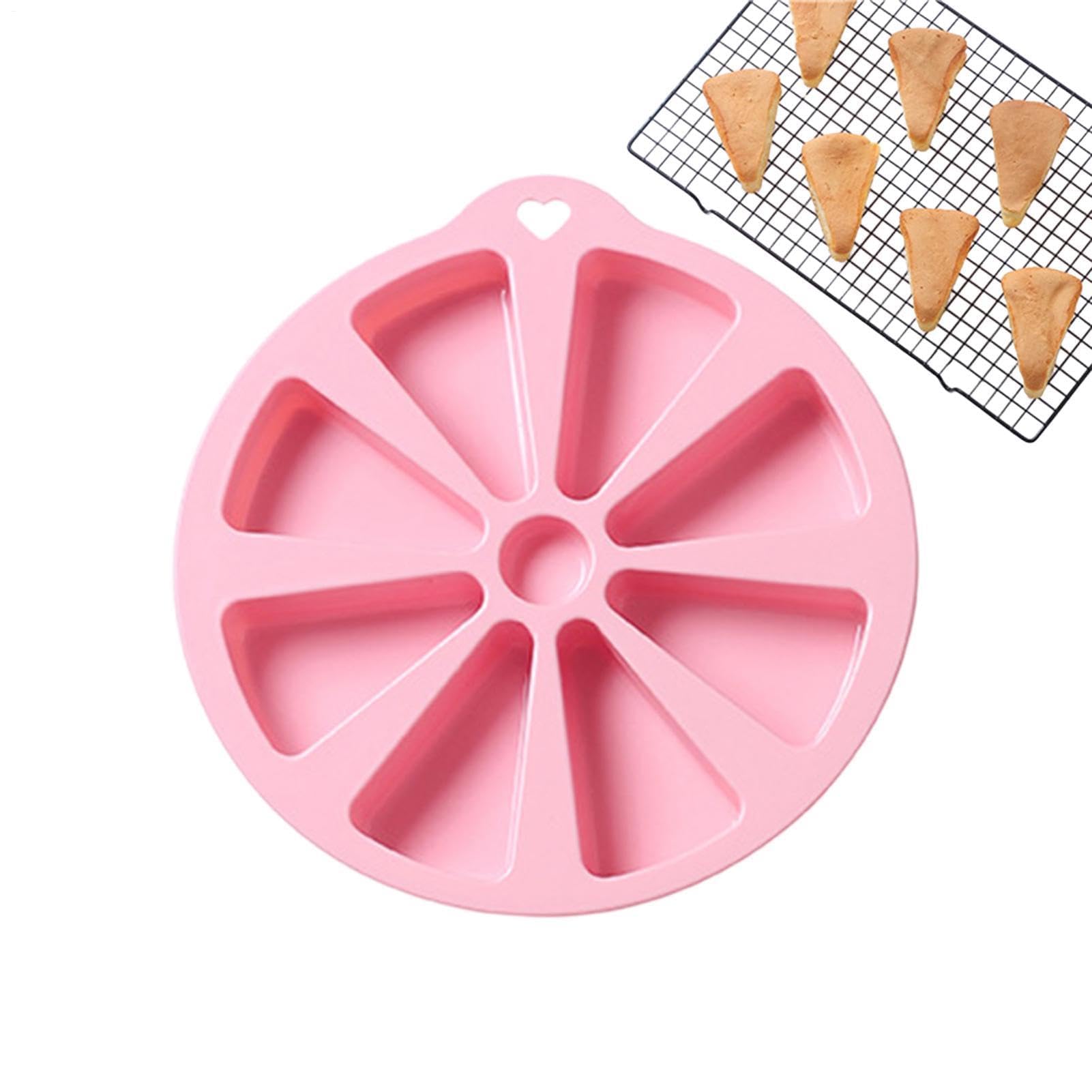 Muiltvoe Triangle Silicone Cake Moulds | 8 Cavity Silicone Non-Stick Mould | Cake Shaped Molds,for Dessert Fruit Cooking Pastry Jelly Cornbread Popcorn Potato Oven Kitchen Breakfast
