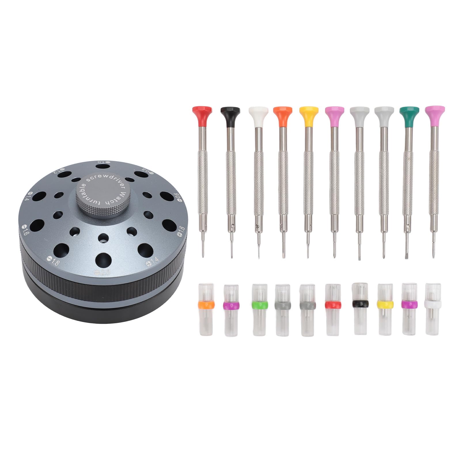 Juego de 10 destornilladores para relojeros, kit de destornilladores de precisión con 20 puntas de repuesto intercambiables, herramienta de reparación de joyería de acero
