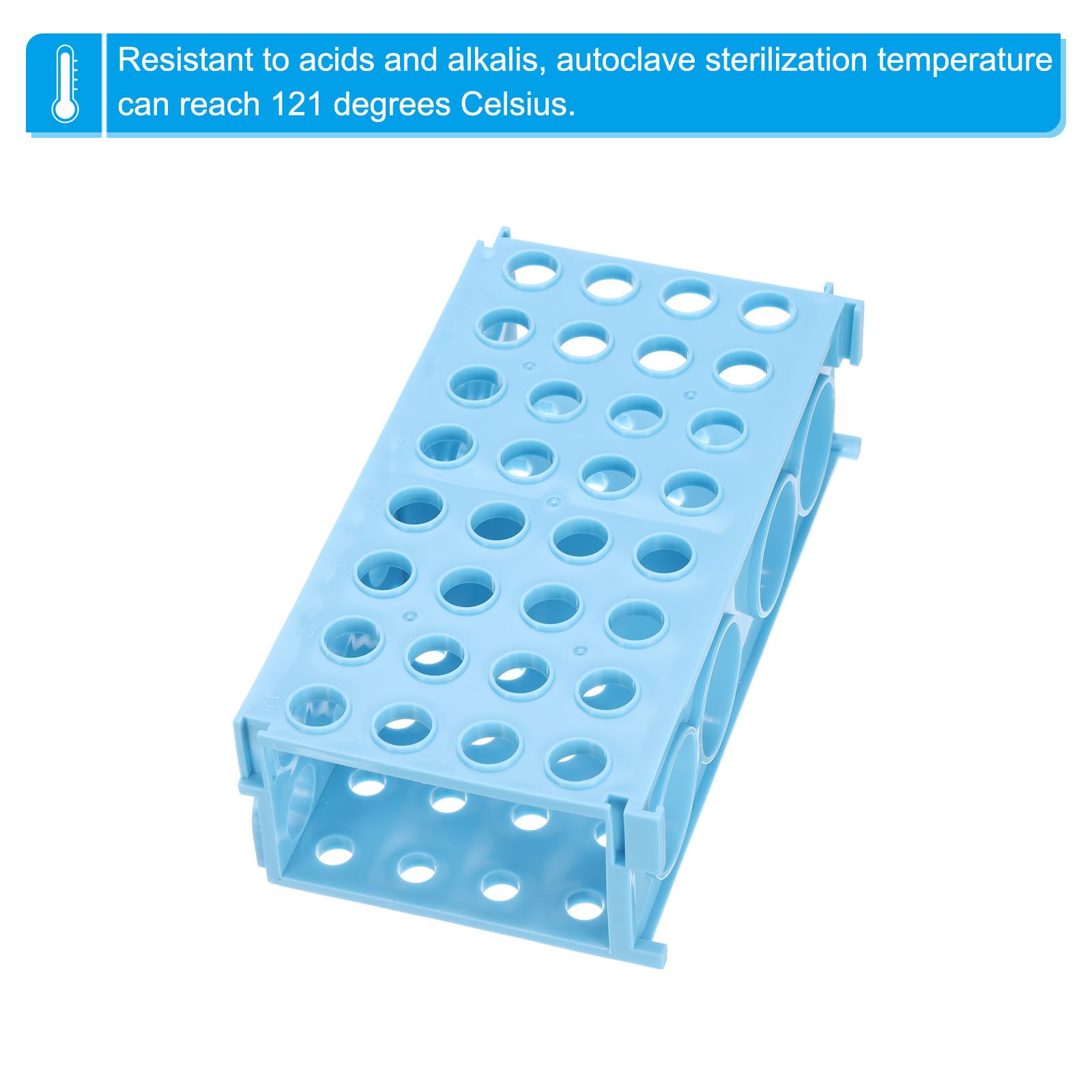 PATIKIL Portoir À Tubes 80 Puits, 1 Set Portoir À Fioles Quatre Panneaux Support Pour Tubes De Centrifugeuse Pour Microtubes 0.5/1.5/2/10/15/50ml, Jaune, Orange, Bleu