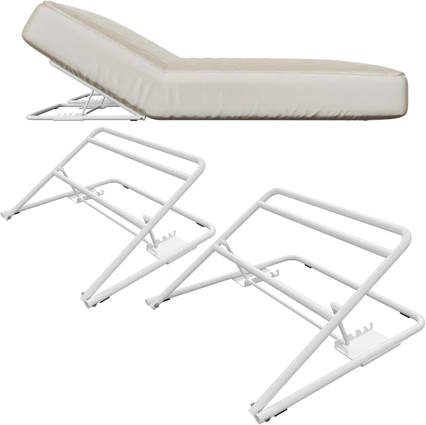 2 Pack Under Mattress Wedge, 4-Level Adjustable Bed Risers, Heavy-Duty Metal Mattress Lifters for Seniors, Holds 200 Lbs, Bed Wedge for Head Elevation & Sleep Support