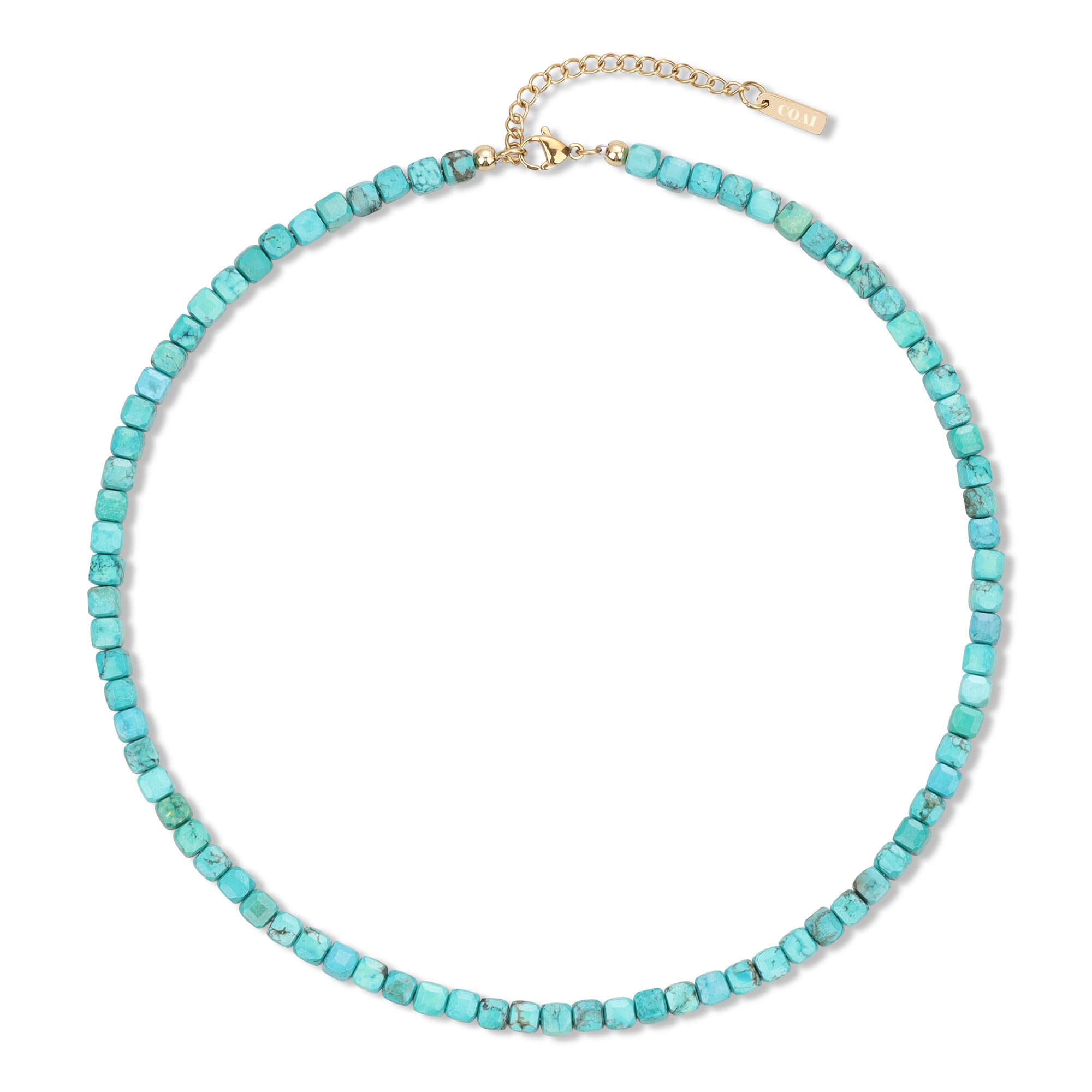 COAIFaceted Stone Beaded Necklace, Simple Crystal Necklace for Women