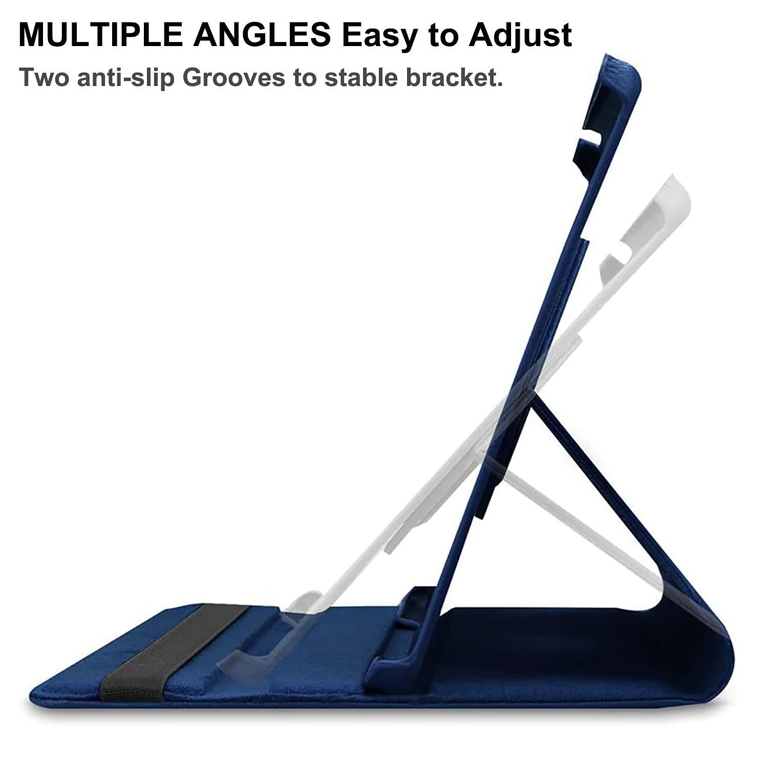 Étui Housse Coque pour Samsung Galaxy Tab A 8.0 2017 Tablet (SM-T380 SM-T385) - 360 degrés Rotation Full Protection Kickstand Case Cover,avec Un Stylo,Écran Film (Deep Blue)