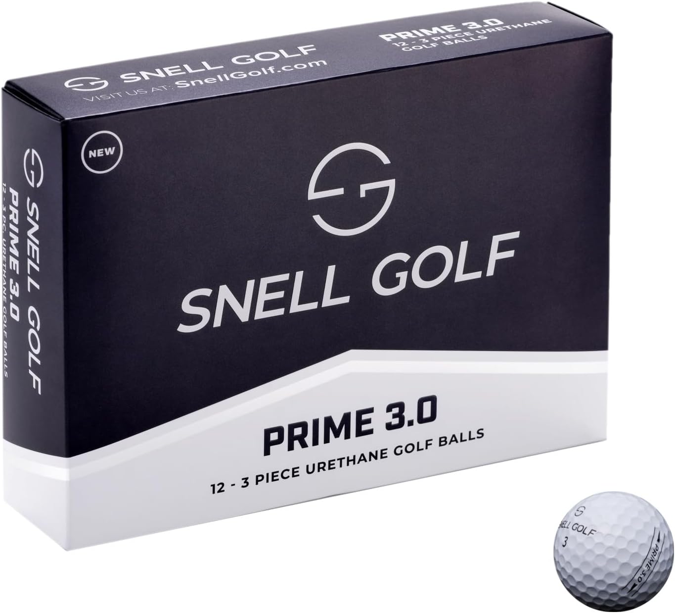 Snell Golf Prime 3.0 Golf Ball - 3 Piece Urethane Cover - 80-85 Compression Range