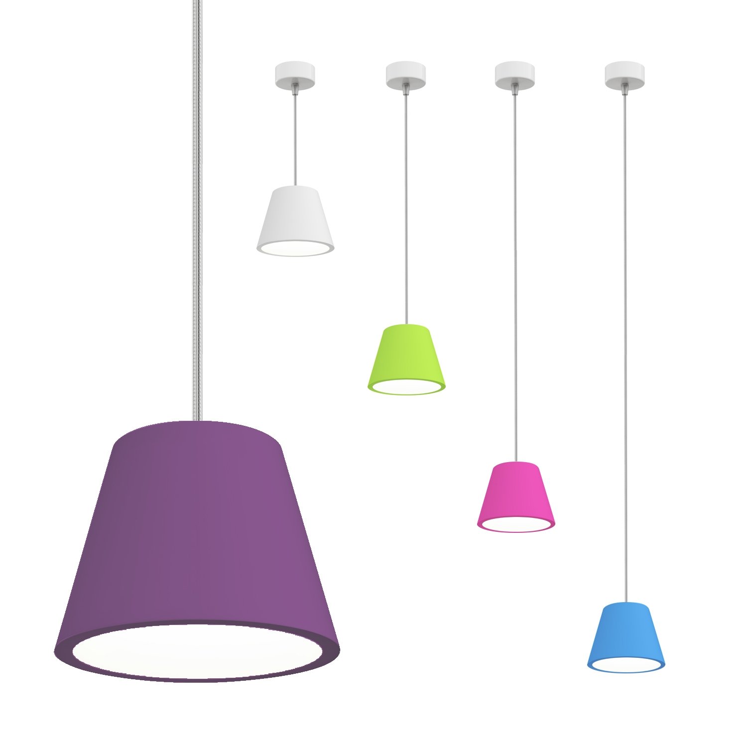 ledscom.de Gips Pendelleuchte Hängelampe GIEDI DIY, inkl. GX53 Lampe 509lm, warmweiß