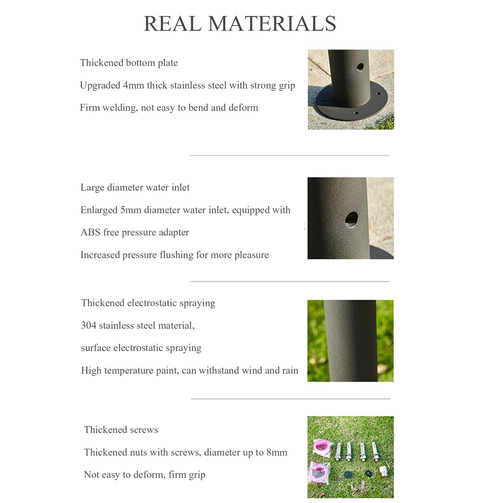 Columna de agua de acero inoxidable 304 para exteriores con soporte de manguera, grifo anticongelante e hidrante para riego de jardín y dispensador de agua de montaje en suelo de fuente