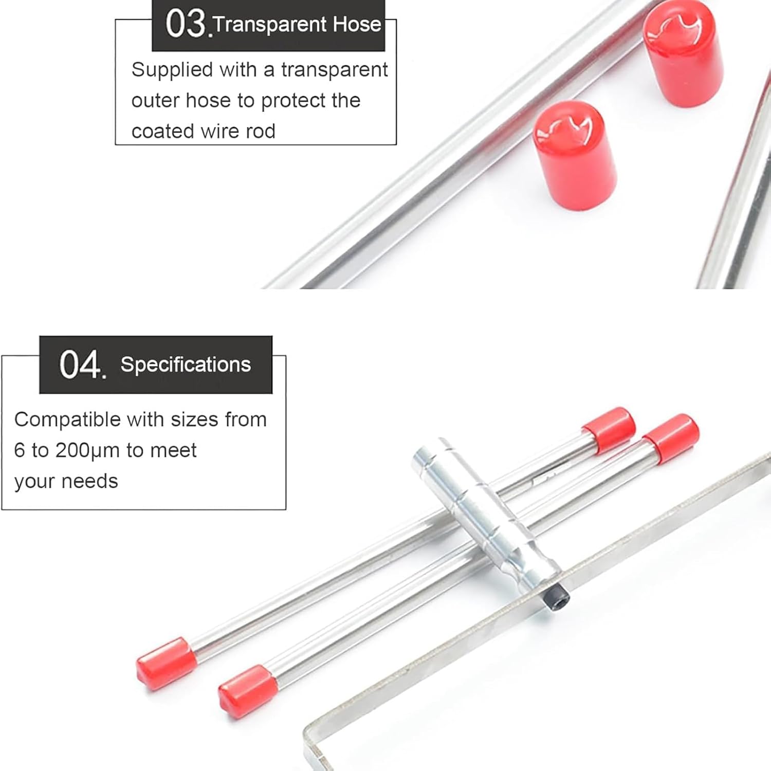 COYEUX Handheld Ink Scraping Tool, Stainless Steel Wet Film Applicator, Coater Film Width 200mmand Total Length 240mm, with Hand Shank, Measuring Hiding Power of Paint, for Lab & Industrial Coating
