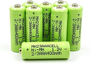 (8-Pack) 2/3AAA NI-MH 1.2V 400mAh Rechargeable Batteries for High Power Static Applications Electric Mopeds, Meters, RC Devices, Electric Tools